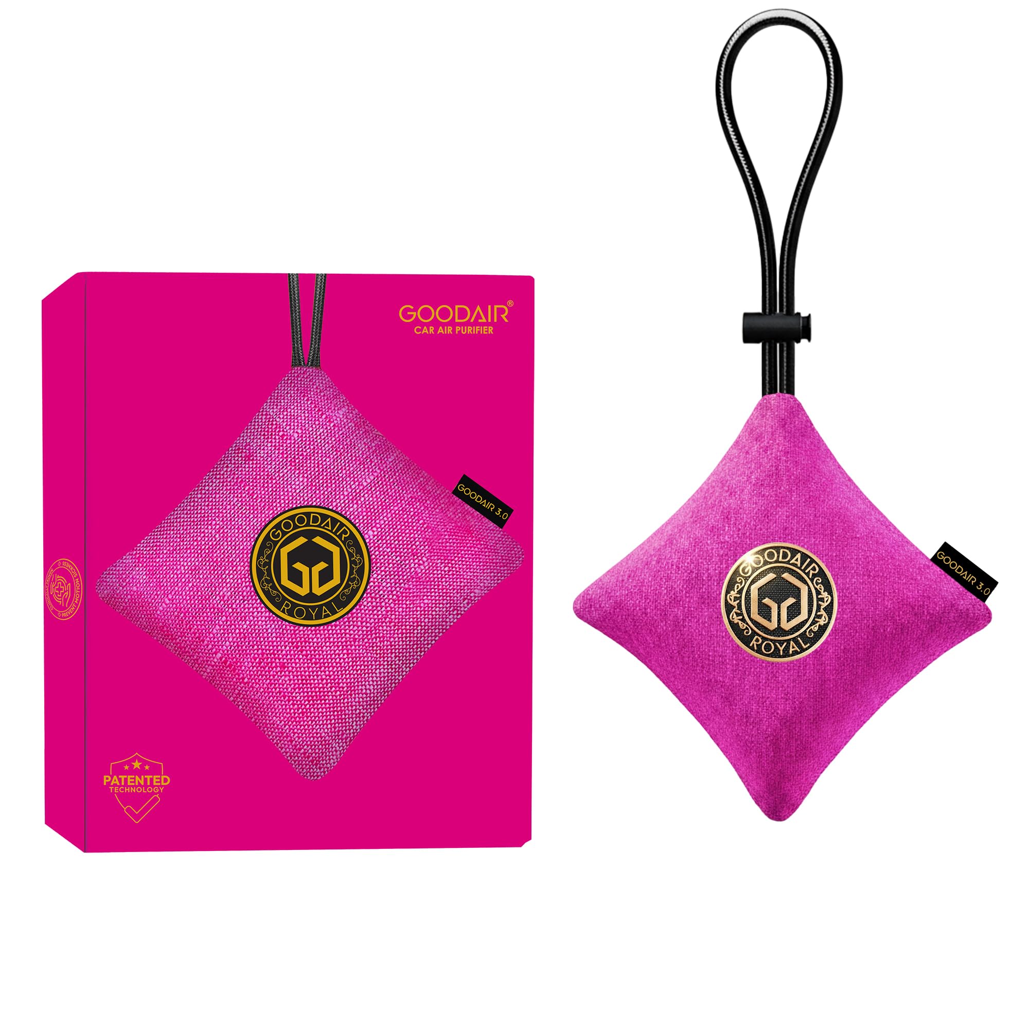 2.0 Premium Non-electric Car Air Purifier | Stylish Pink | Tested & Certified to Absorb Toxic Gases | Advanced Impregnated Activated Carbon | 24/7 Air Purification