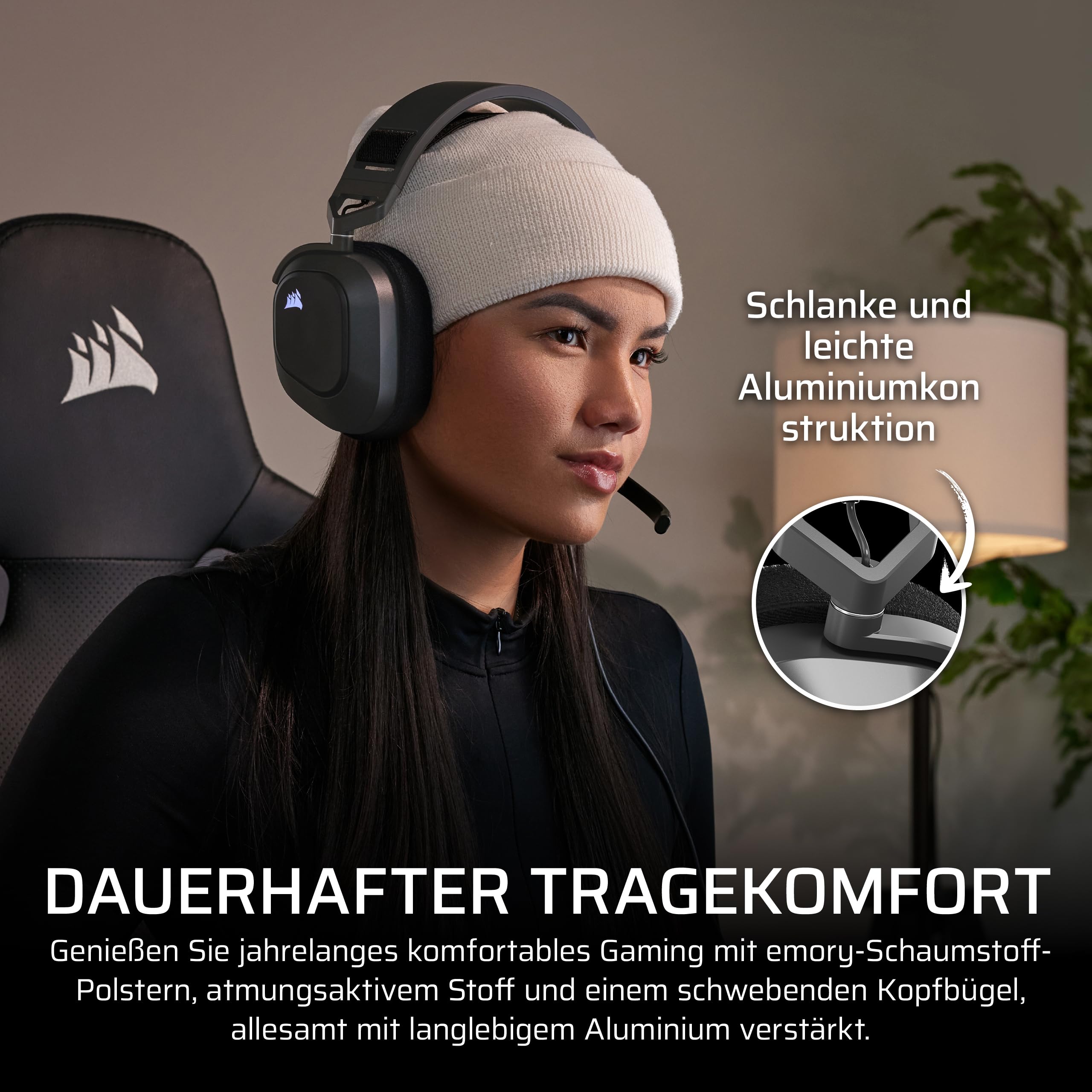 Corsair HS80 MAX Wireless Xbox Gaming Headset Bluetooth Stahlgrau Dolby Atmos Omnidirektionales Mikrofon iCUE Kompatibel Xbox PC Mac Mobile