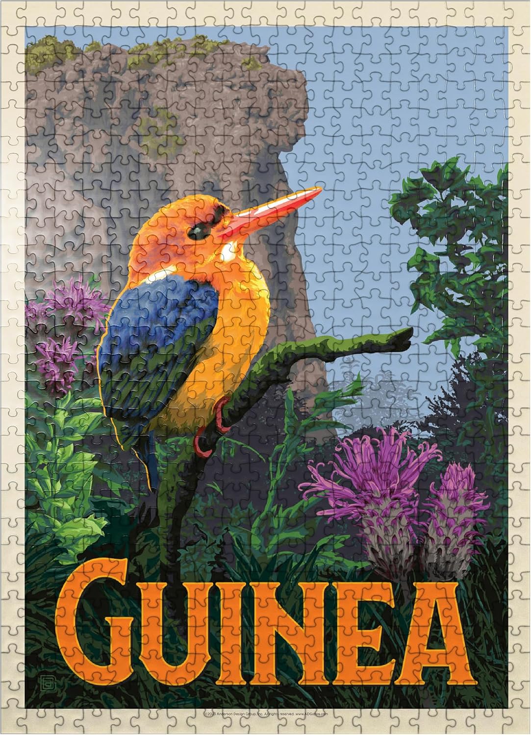MyPuzzle Guinea: A Multi-Faceted Jewel of West Africa, Vintage Poster - Premium 500 Piece Jigsaw Puzzle for Adults