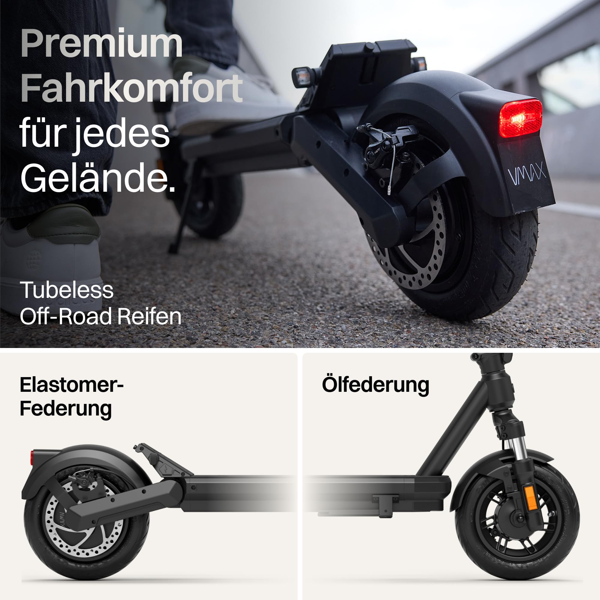 VMAX E-Scooter New VX2 Hub, Bis zu 90 km Reichweite