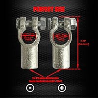 Vista 2 de Ampper Conectores de terminales de batería de cobre, juego de conectores de terminales de batería de poste superior (+/-) con cubierta y tubos