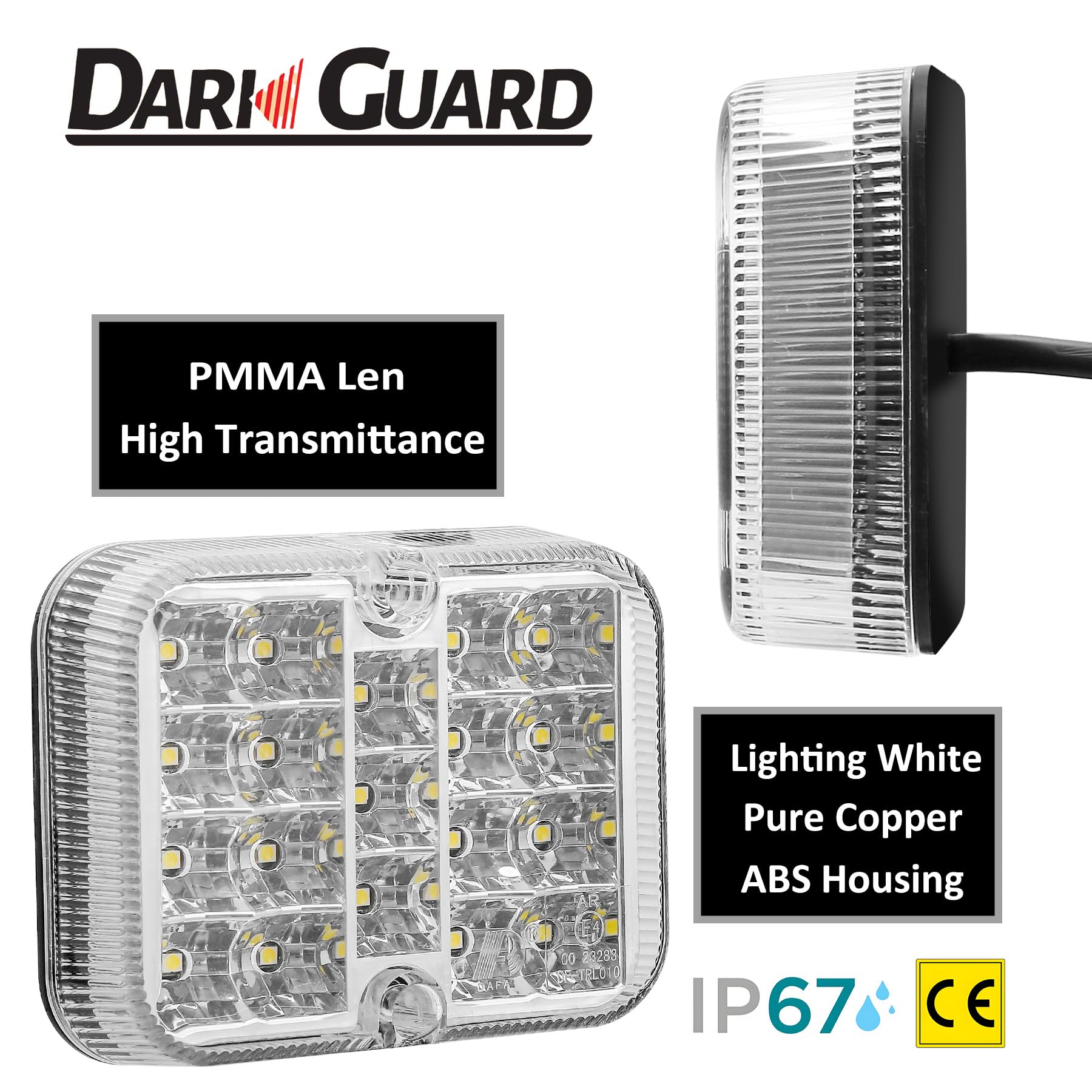 2 x Bianco LED Luce Retromarcia Veicolo Fanale 12V 24V Rimorchio Fari Retromarcia per Roulotte Camion RV Impermeabile ECE