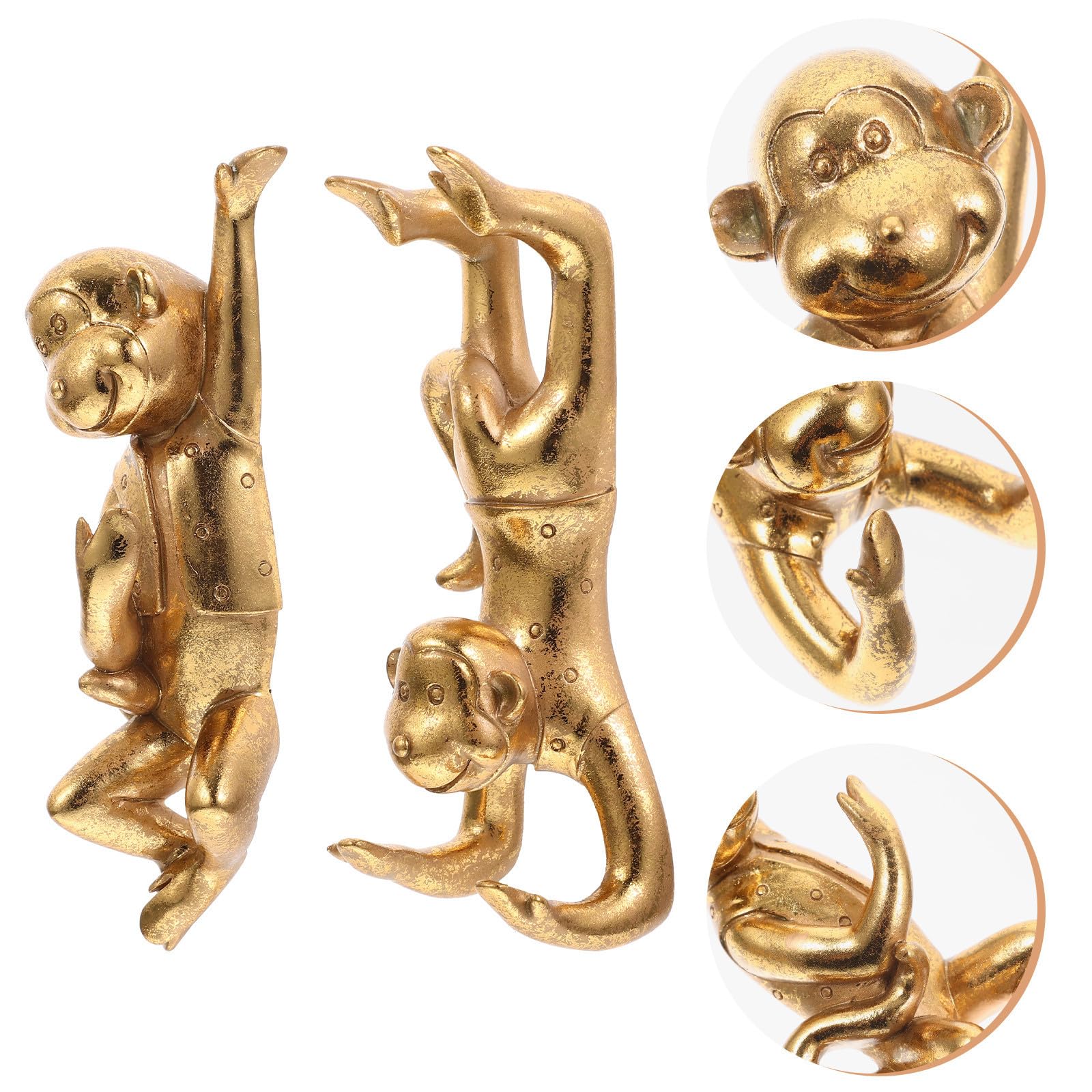 Toddmomy Ganchos Adhesivos Decorativos de Resina en Forma de Animales Dorados para Cocina y Sala, Diseño Creativo 3d Resistentes y Fáciles de Colocar