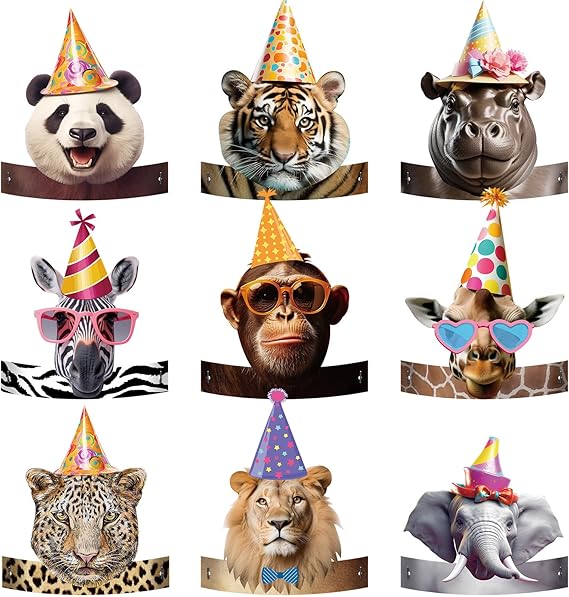 24 Pcs Party Hats for Kids Paper Headbands Crown for Boys Girls, Birthday Party Decoration Favors