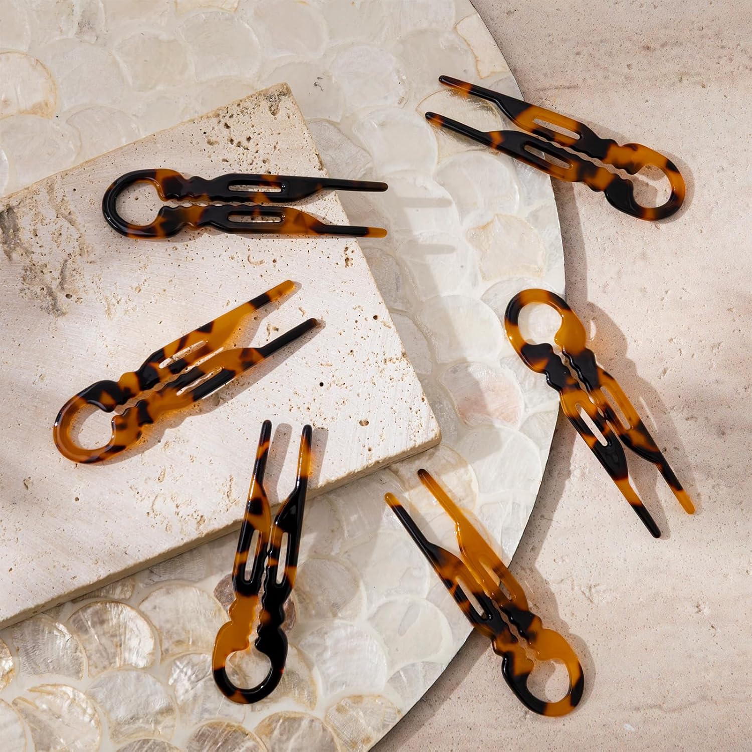 Sunolga 6 PCS 2.83 in Small French Hair Pins for Women, Prestige Hair Pins for All Hair, Curved Shape for Better Head Fit Hair Accessories, Serrated Anti-Slip Design Hairpins