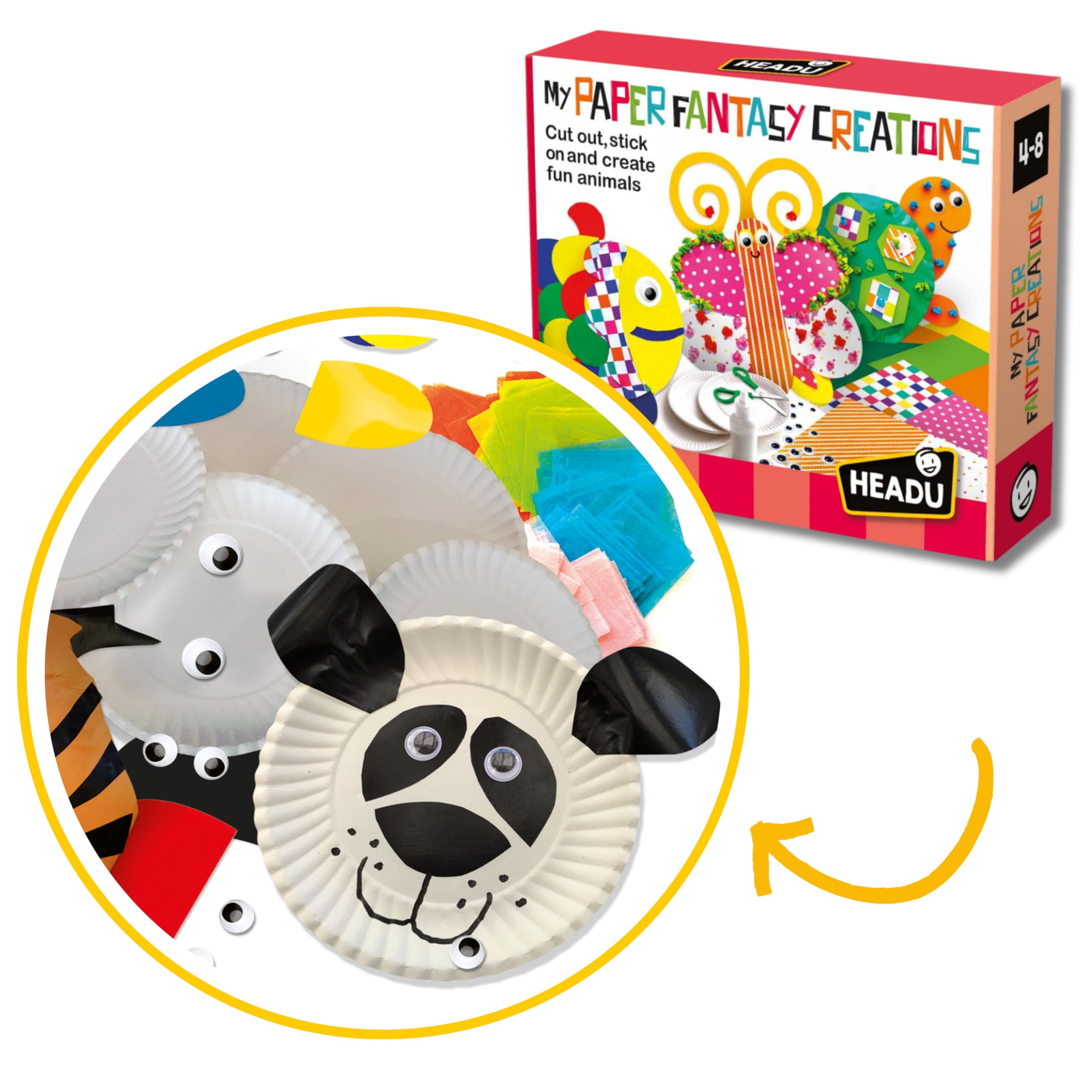 HEADU My Paper Fantasy Creations | Educational Toys, Create Fun Animals, Building Creativity, Handling Different Materials, Developing Imagination, Ages 4-8 Years
