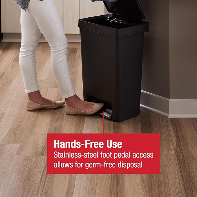 Basurero Rubbermaid Premier Series II 12.4 Gal Negro miniatura 5