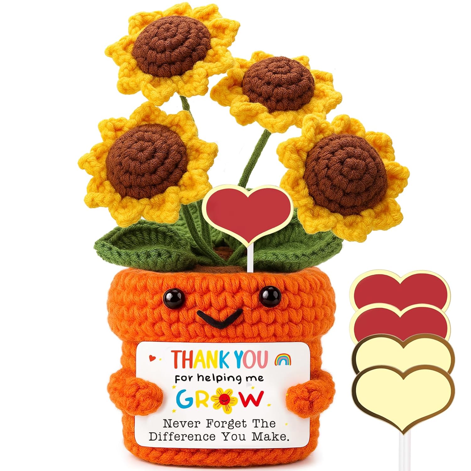 Mini Thank You Gifts for Women Teacher Appreciation Gifts Handmade Crochet Sunflower for Female, Teacher, Mentor, Nurse, Coworker, Boss Farewell, Retirement, Christmas, Inspirational Office Desk Decor Mini Thank You Gifts for Women Teacher Appreciation Gifts Handmade Crochet Sunflower for Female, Teacher, Mentor, Nurse, Coworker, Boss Farewell, Retirement, Christmas, Inspirational Office Desk Decor