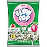 Charms Blow Pop Single Flavor Bag - Watermelon Flavored Lollipops with a Bubble Gum Center - Individually Wrapped Hard Candy - Pink Candy - Peanut Free, Gluten Free, 50 Count (Pack of 1)