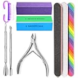 HNYYZL Manicure Kit - Nail File, Buffer, Cuticle Clipper, Pusher & Brush for Salon Nail Art