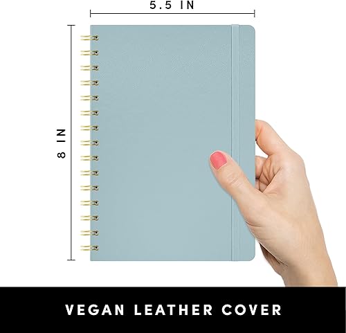 Miniatura 2 de PAPERAGE - Cuaderno y diario de espiral con hojas rayadas, tapa dura, 160 páginas, tamaño mediano 5.5 x 8 pulgadas, papel grueso de 100 gm, espiral