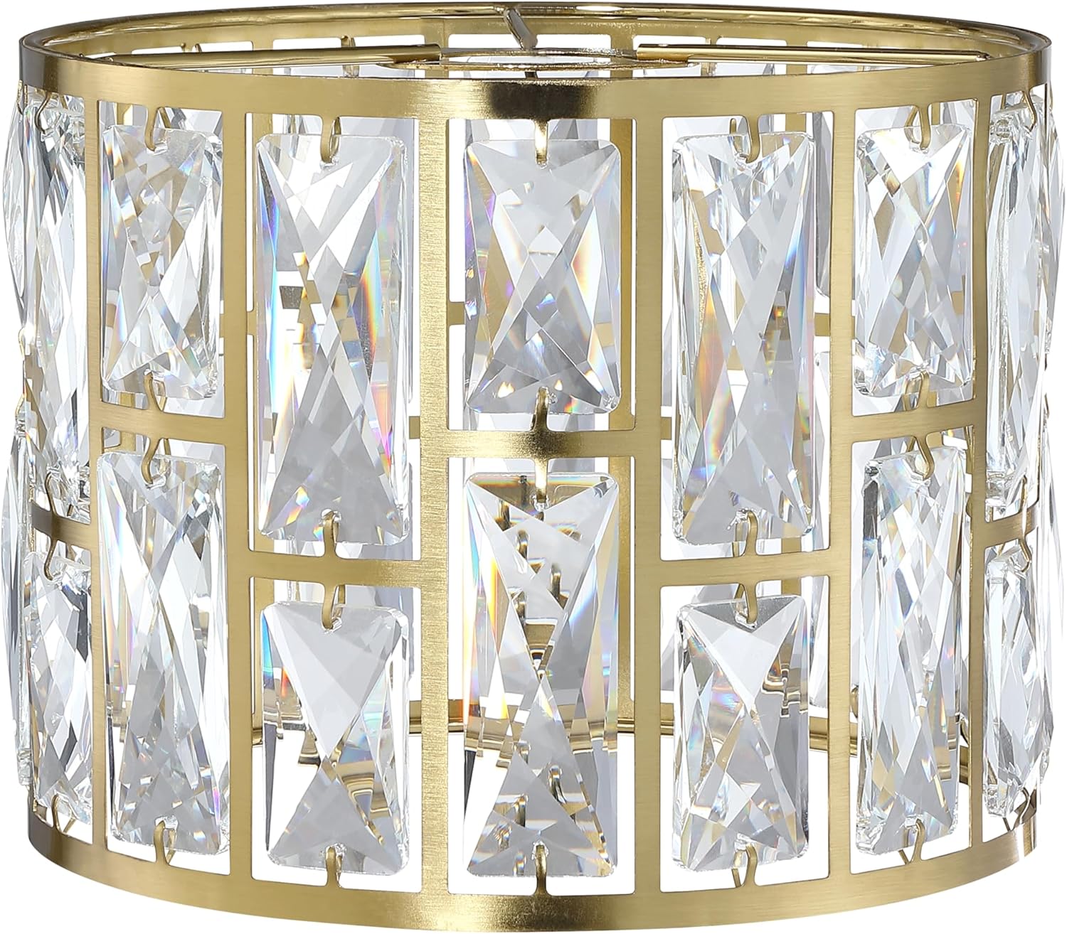 Crystal Metal Pendant Ceiling Chandelier Wall Sconce Lamp Replacement Covers Shade Fixture Gold Finish D8.3*H6.1