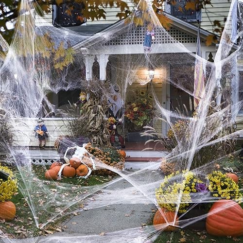 Sizonjoy 800 sqft Halloween Stretch Spider Web Decorations, Large Cobwebs