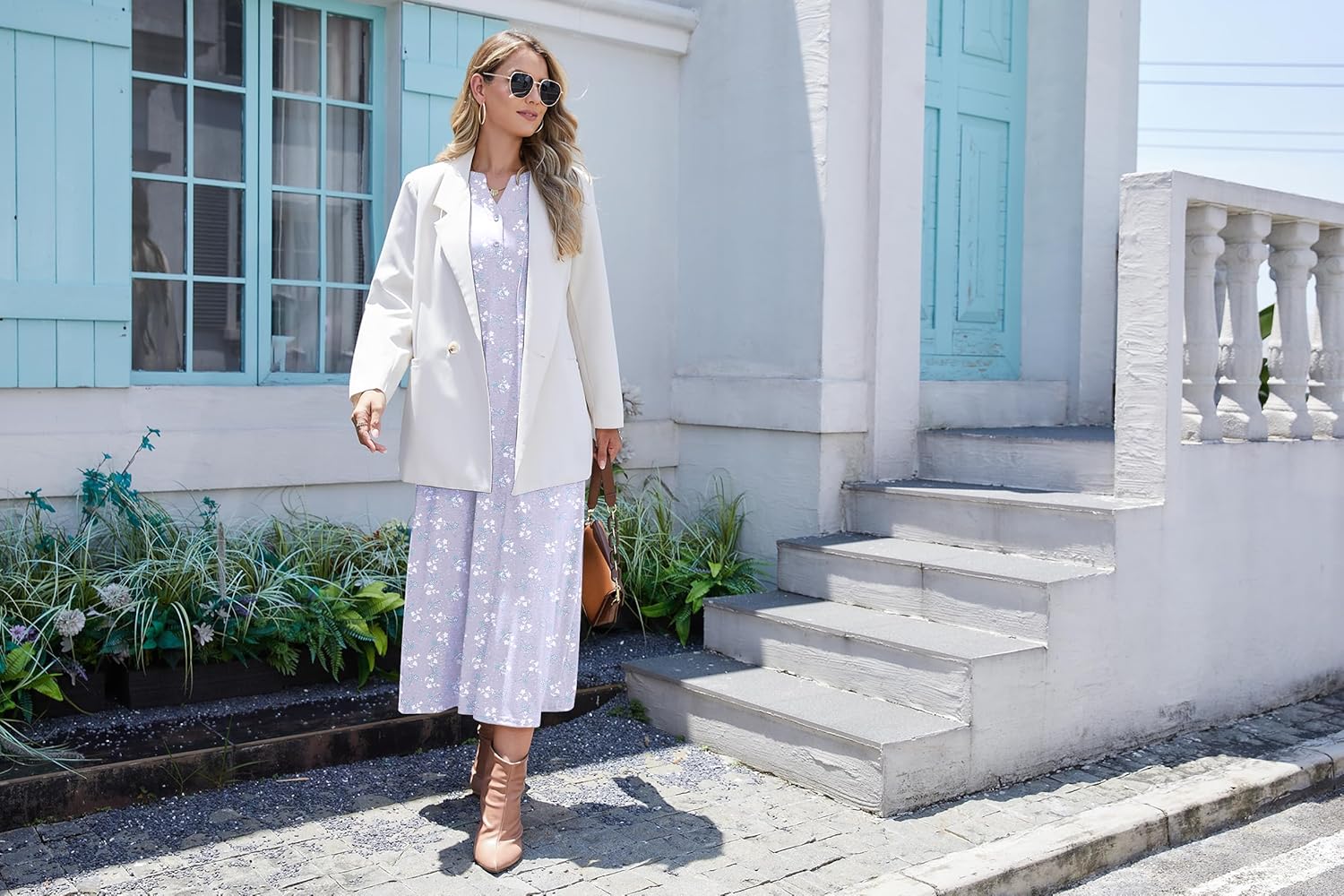 Marvmys Womens Cotton Nightgown Long Sleeve Button Up Sleep Shirts Full Length Henley Nightshirts V Neck Sleepwear S-3XL - Image 5