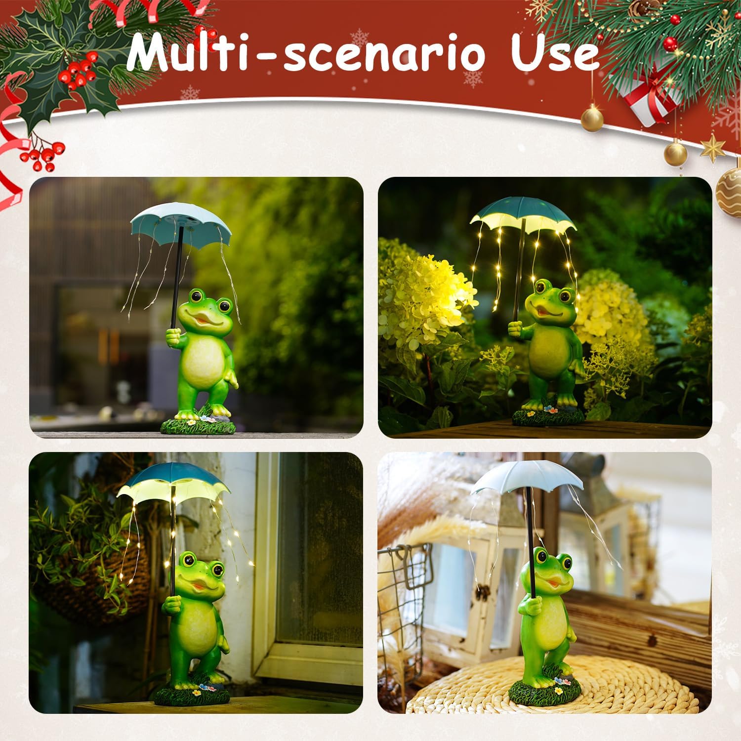 Solar Frog Statue Garden Decor - Funny Solar Outdoor Yard Garden Statue - Unique Design Gifts for Women,Mom - Image 7