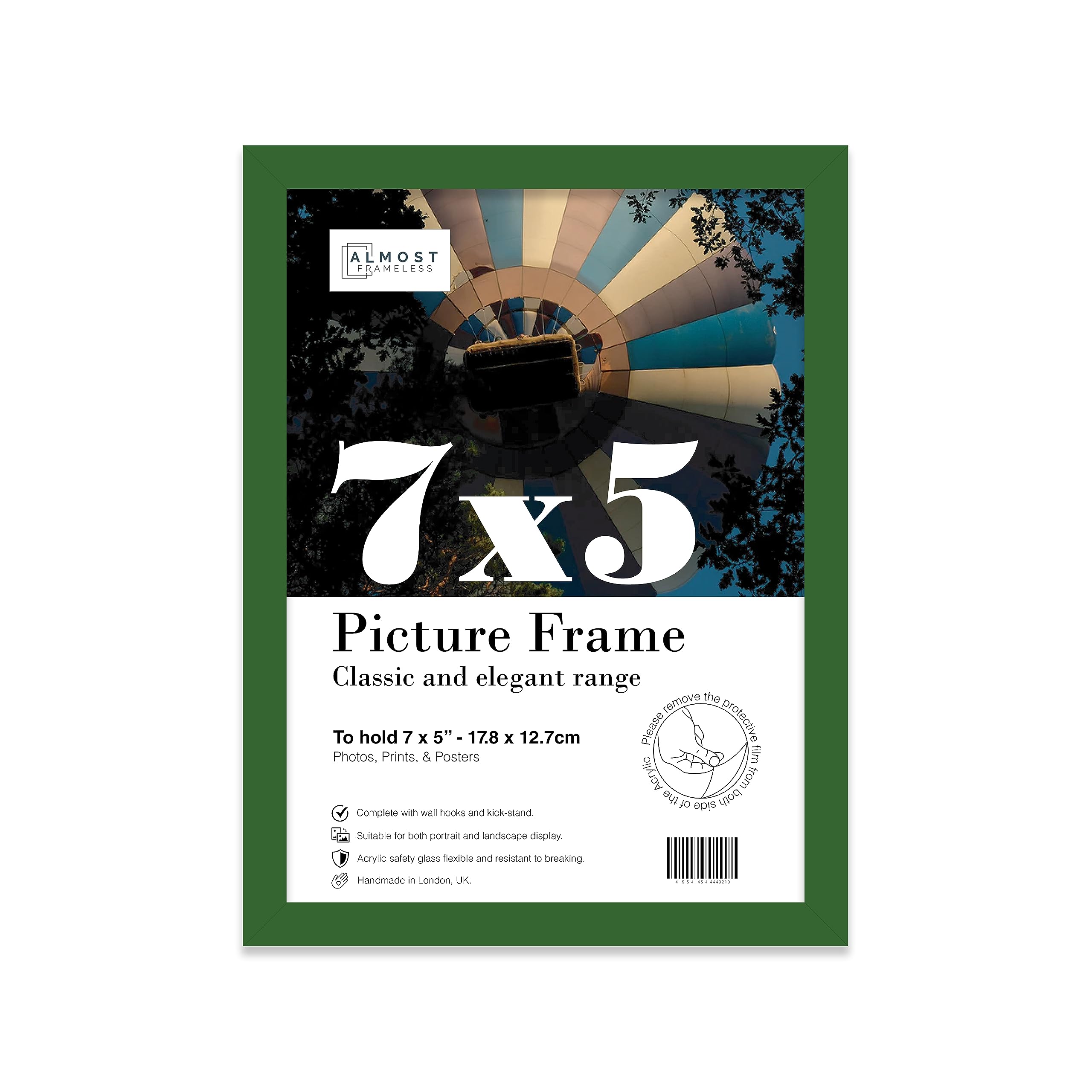 7X5 Green Picture Frame (12.7 X 17.8Cm) PosterPhotoArtworkGallery Wall Or Print from B&Q