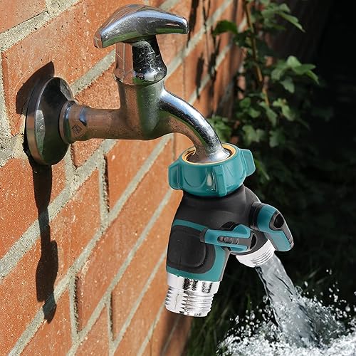 Miniatura 7 de Divisor de manguera de jardín bidireccional, divisor de manguera de válvula de cierre en Y resistente, divisor de grifo de agua para mangueras de