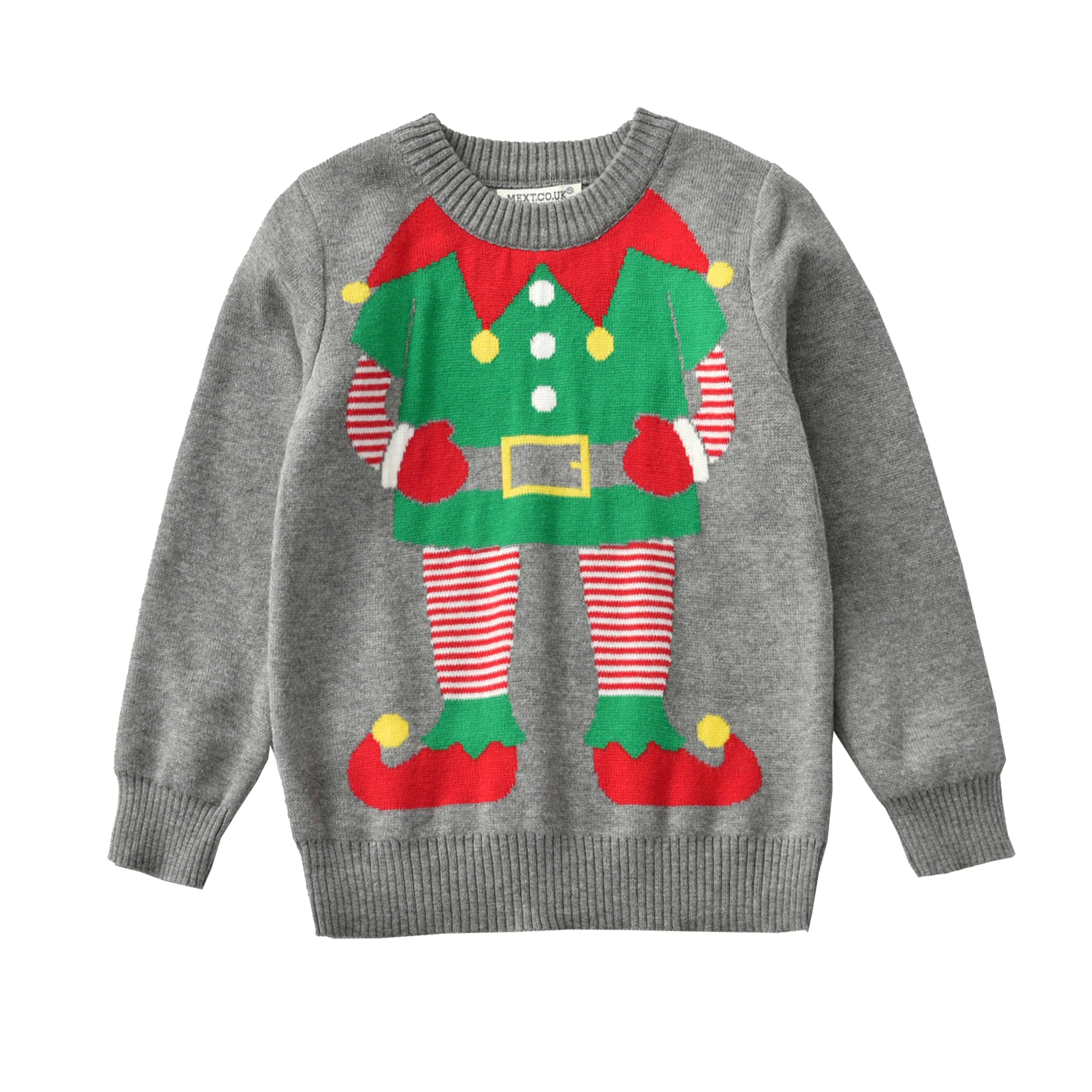 LIKPOJA Kids Christmas Jumper Girls Boys Knitted Christmas Ugly Sweater Toddler Jumpers for Children's Winter Warm Clothes(Knitwear I Elf,3-4Y