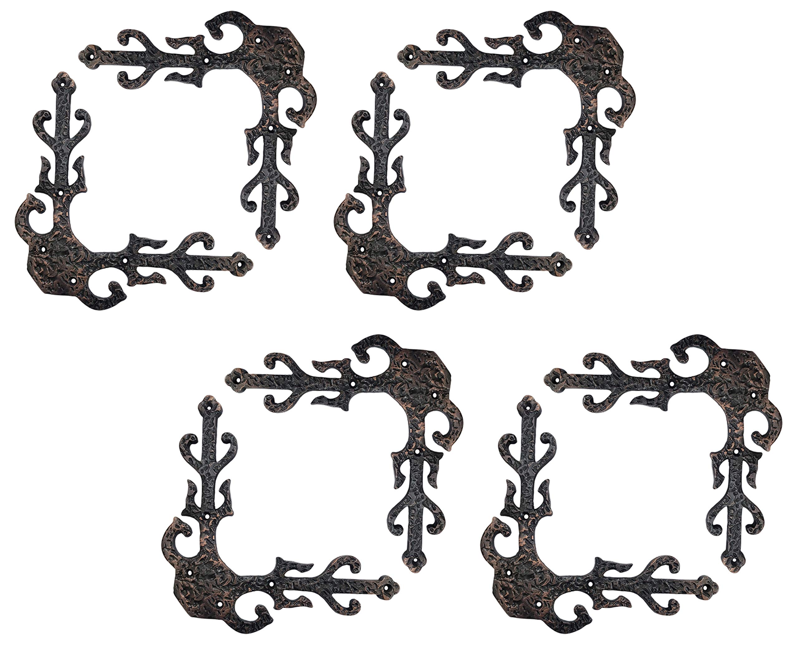Adonai Hardware Gozan Decorative Antique Iron Dummy Corner Door Strap/L-Bracket (Supplied as 2 Pieces per Pack) - Black Powder Coated — Amazon image 3