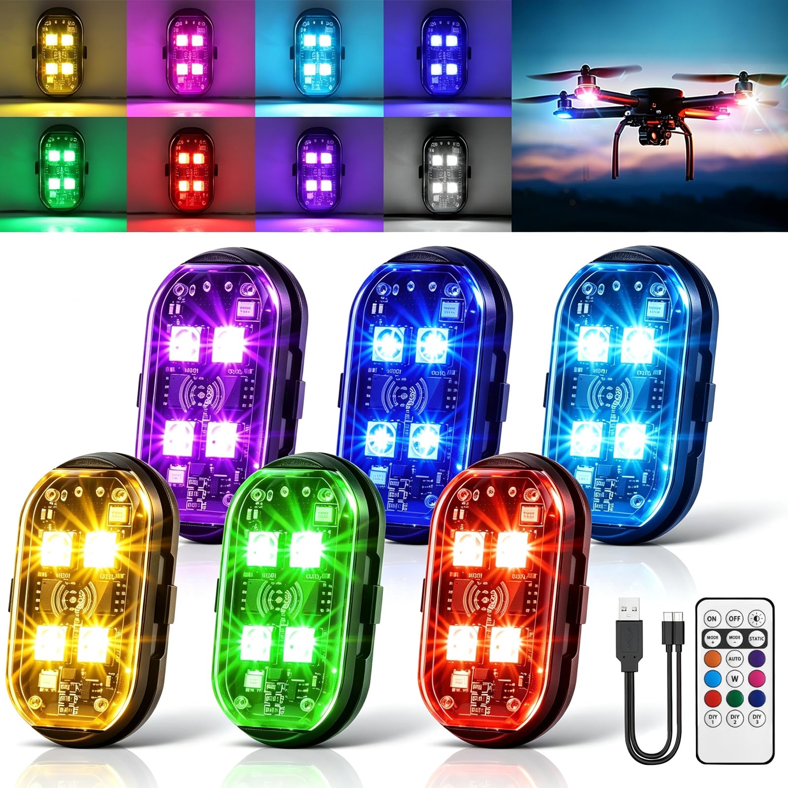 Amazon.com: Suacopzar Upgraded 4LEDs 6PCS Wireless LED Strobe