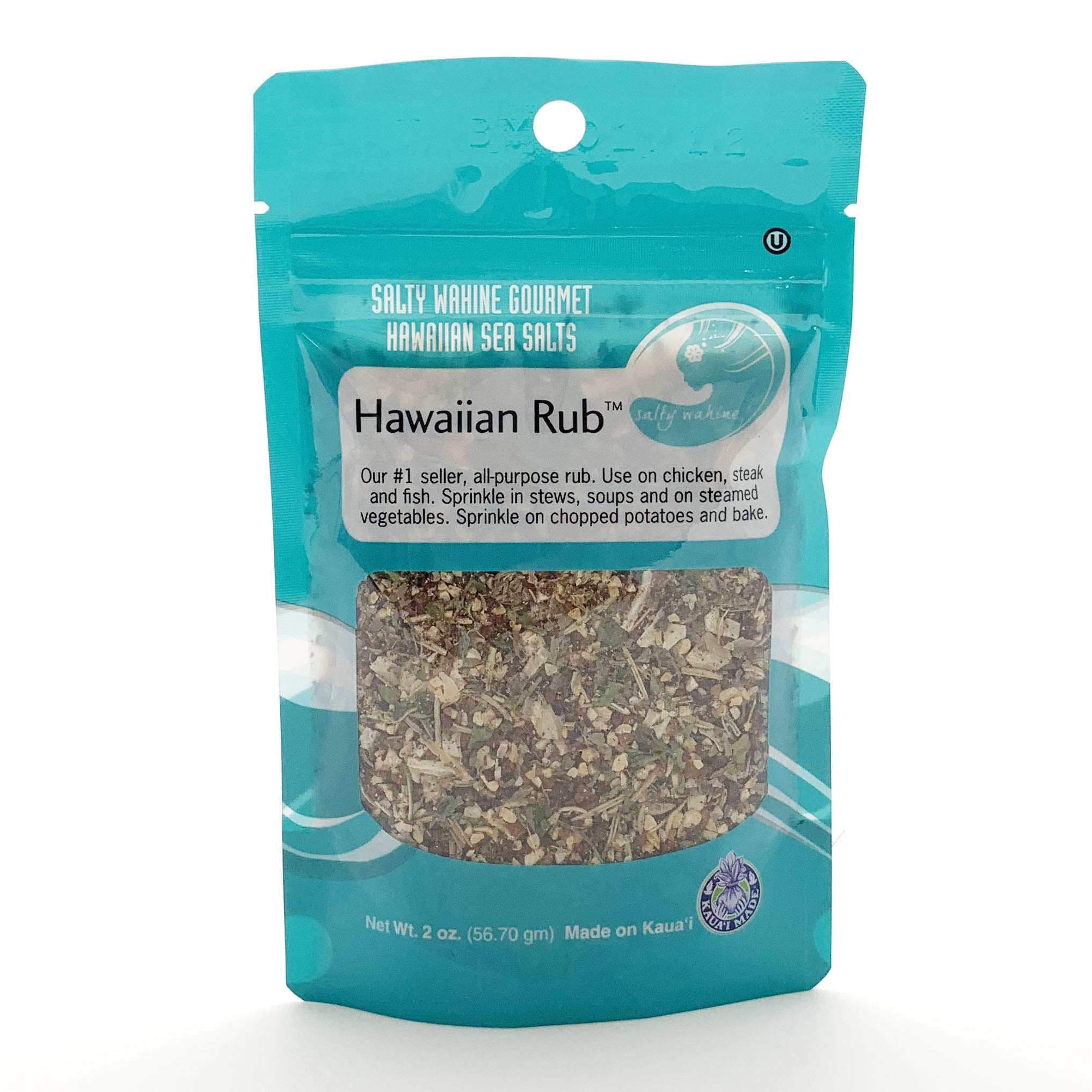 Salty Wahine Gourmet Hawaiian Sea Salts, Hawaiian Rub, 2 Ounce