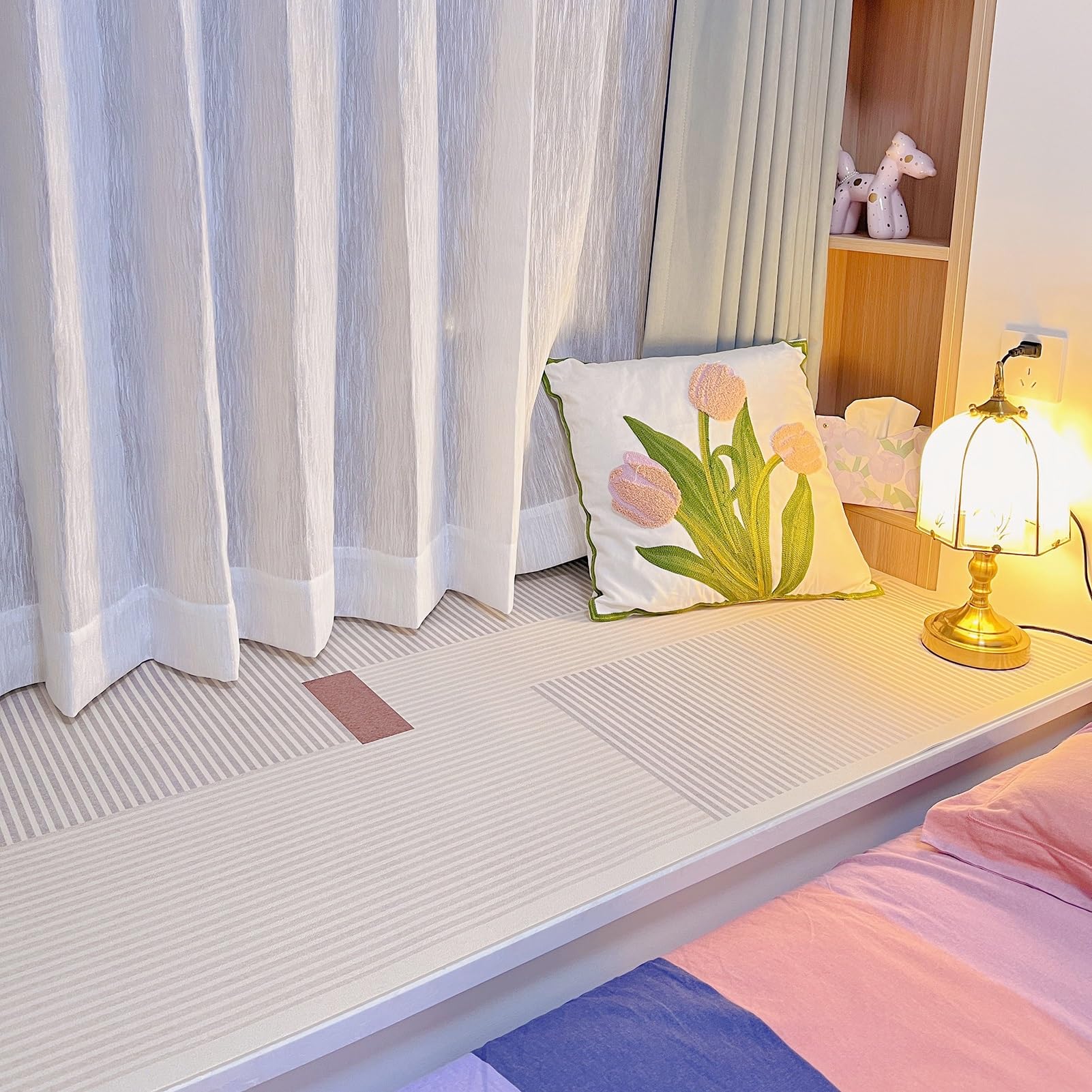 Tapis rebord fenêtre découpable coussin décoratif imperméable baie vitrée 180x30