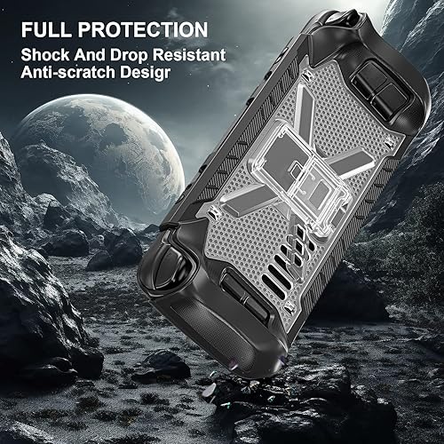 Miniatura 10 de Funda para Steam Deck 2021 2022, con soporte ajustable, goma suave, protección completa, resistente, a prueba de golpes, correa de hombro (goma