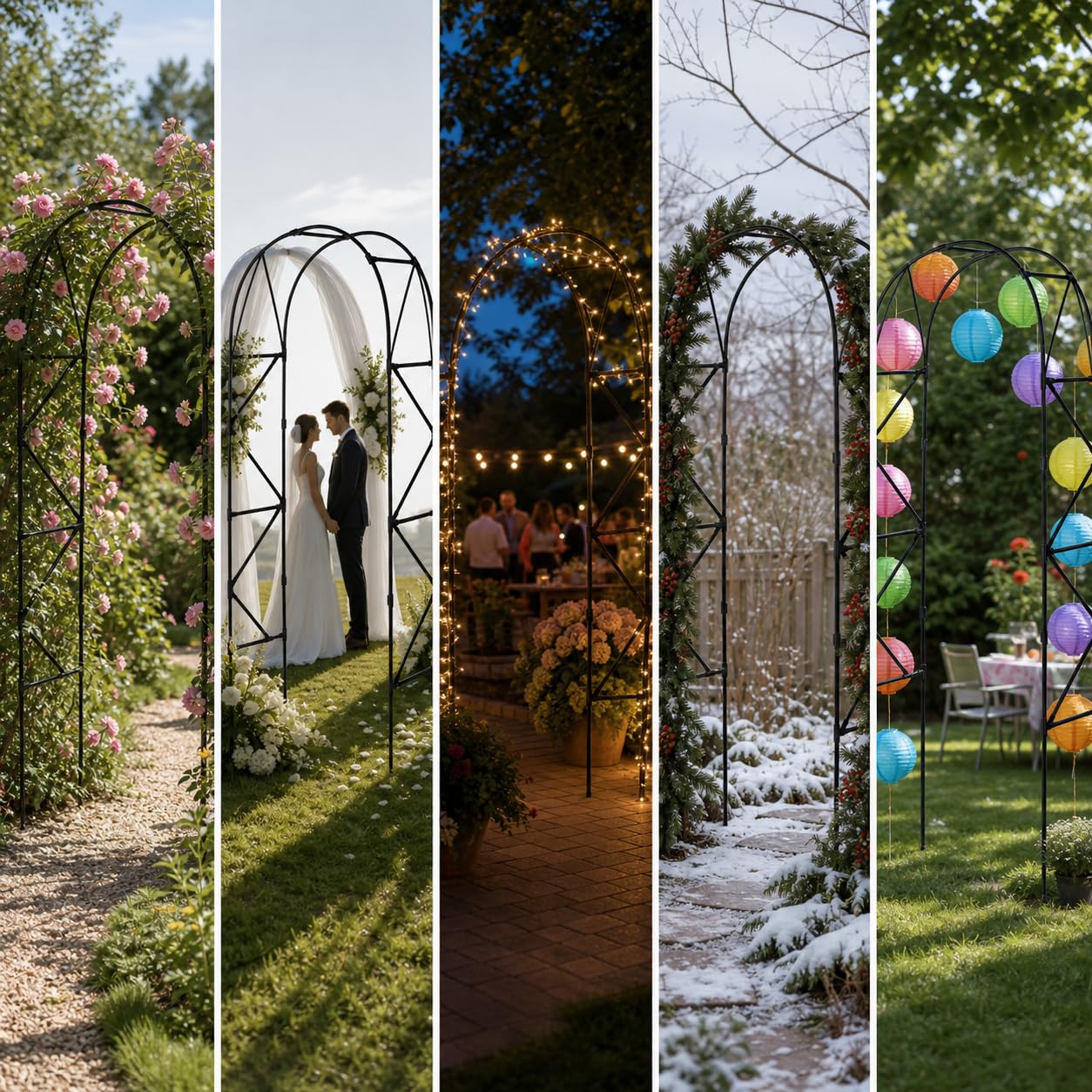 Arco Jardín, Metal, Soporte Trepadoras, Size to 2