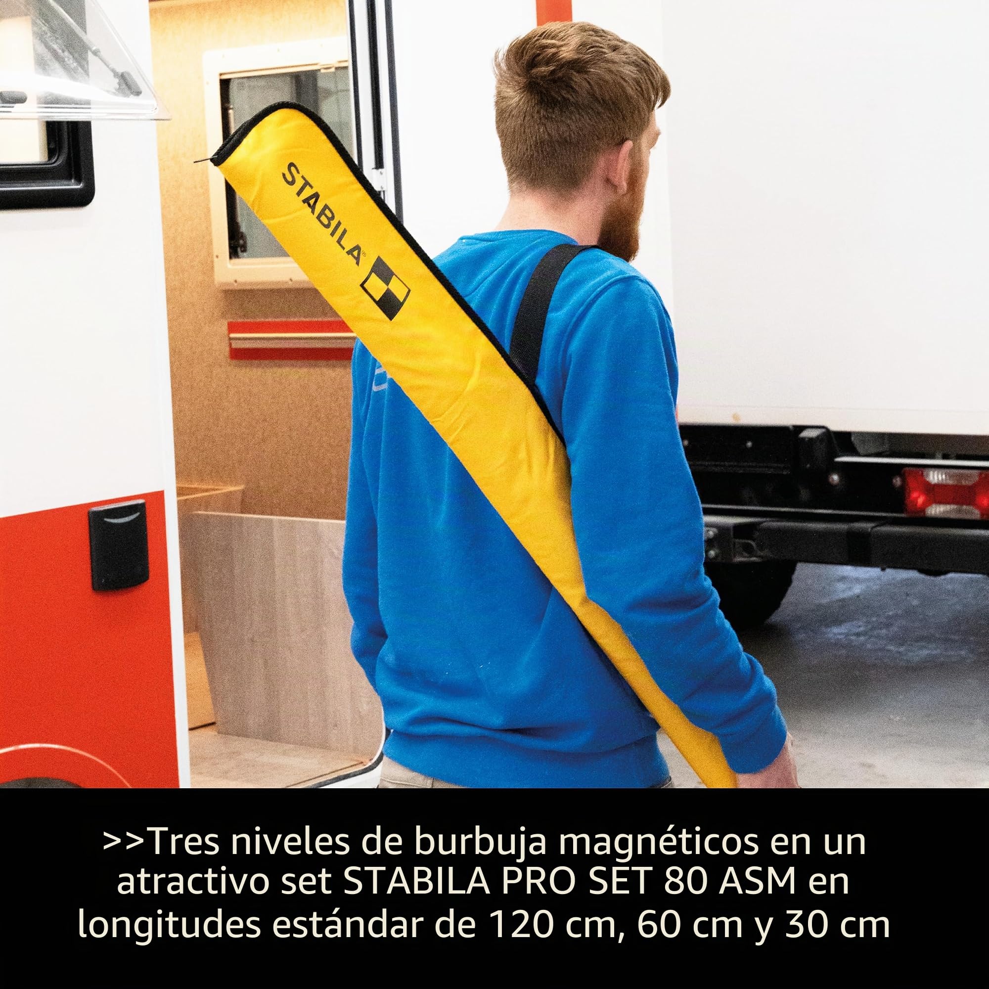 Stabila Juego de 3 niveles de burbuja magnéticos Serie 80 ASM con funda