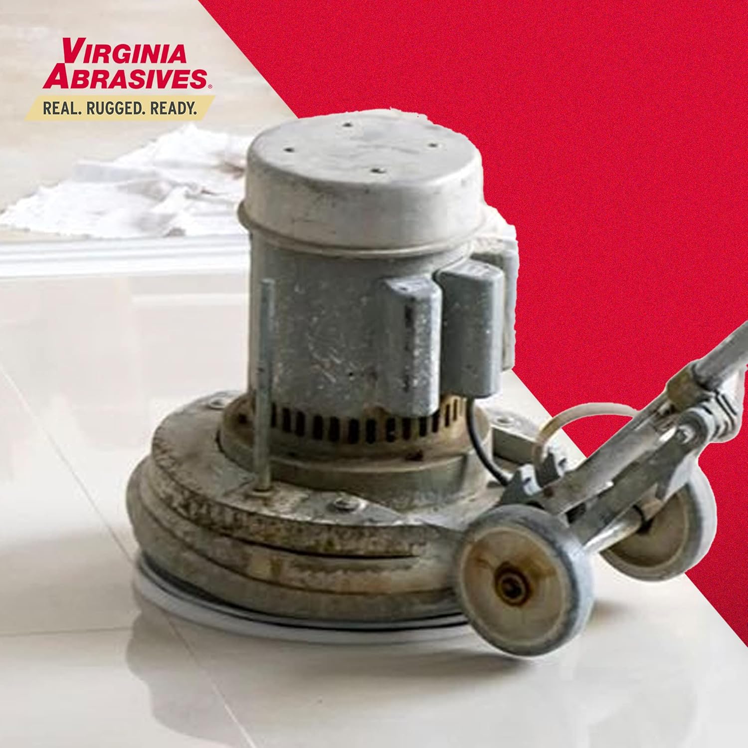 Virginia Abrasives 20” White Floor Maintenance Pads, Non-Woven Pads for Orbital Cleaning - Thick Polishing Replacement Pads, Ideal for Synthetic Floors, 5-Pack