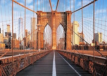 BELECO 7x5ft Fabric Brooklyn Bridge Backdrop New York Iconic Building City Backdrop American Travel Landmark Photo Wedding Photography Background Kids Adults Lovers Portrait Shoot Studio Video Props