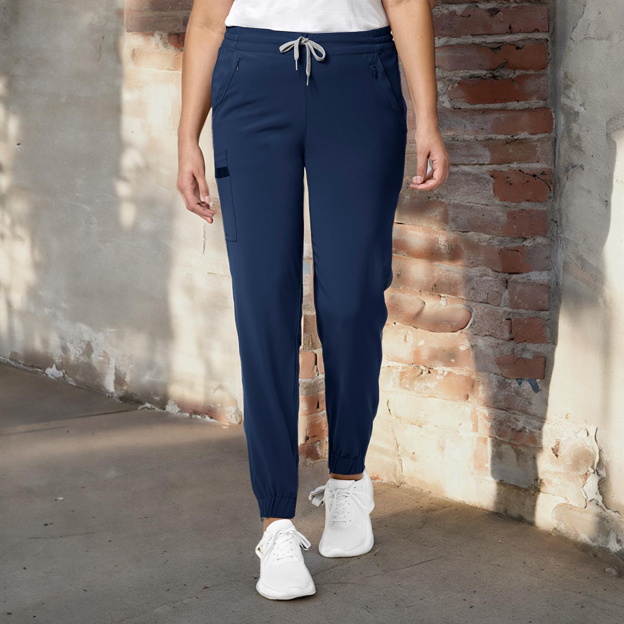 WonderWink Womens Jogger Medical Scrubs Pants, Navy, X-Large US