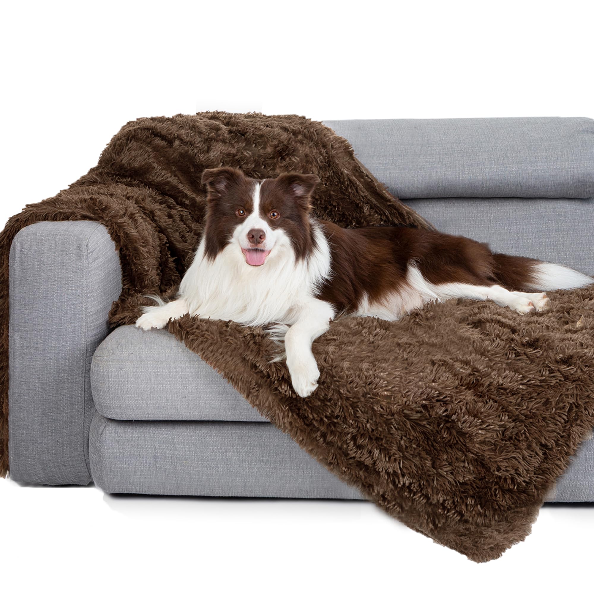 gogobunny Waterproof Dog Blanket for Couch & Furniture Protection - Super Soft Reversible Throw for Large Dogs & Cats, Calming Washable Fur & Sherpa