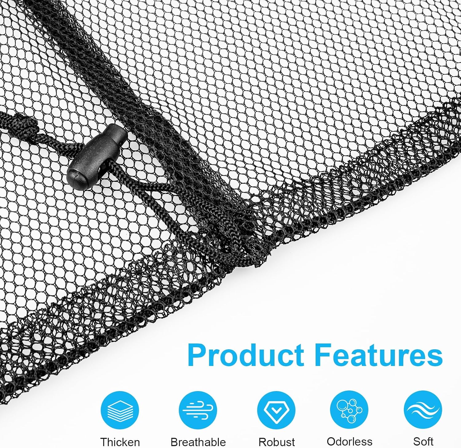 Large Mesh Laundry Bags: 2 Pack 24" x 36" Heavy Duty Soft Breathable Machine Washable for College Dorm Travel Family Use Black