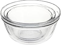 Vista 2 de Anchor Hocking Anchor 3-Piece Glass Mixing Bowl Set, Clear