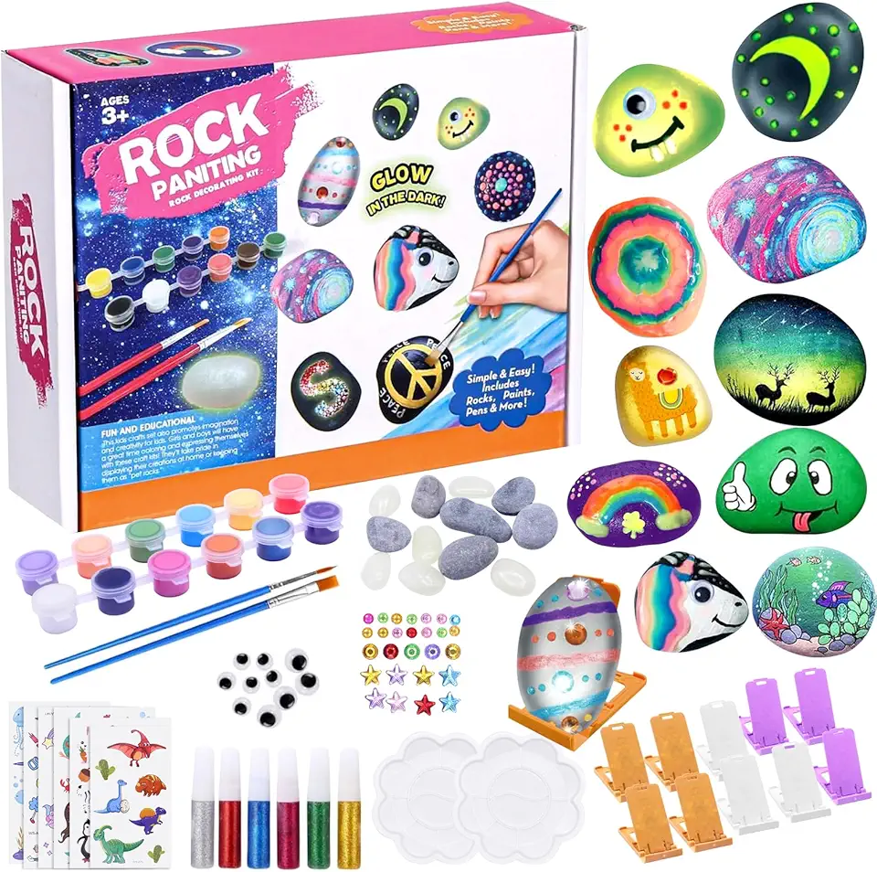 Nattlysande stenmålningsset för barn