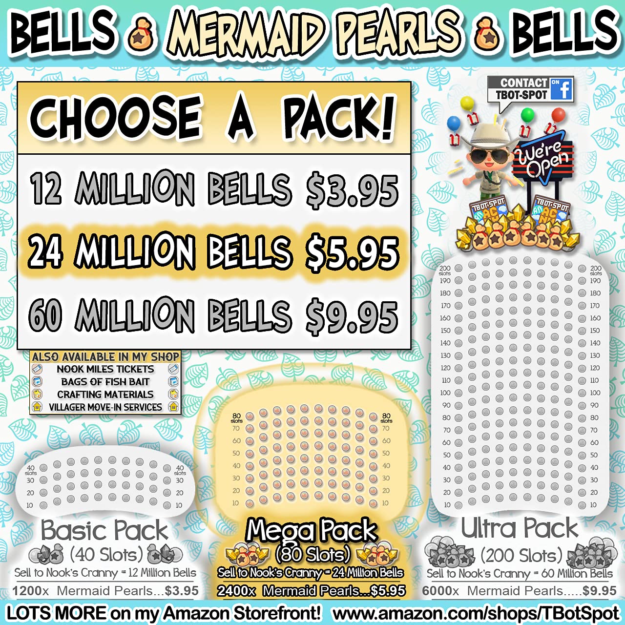 ACNH: Bells - Mermaid Pearls (Mega Pack - 24 Million Bells)