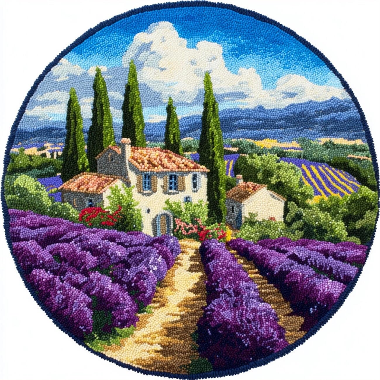 Kitquiver Tapestry Kits for Adults Lavender Fields 100x100cm