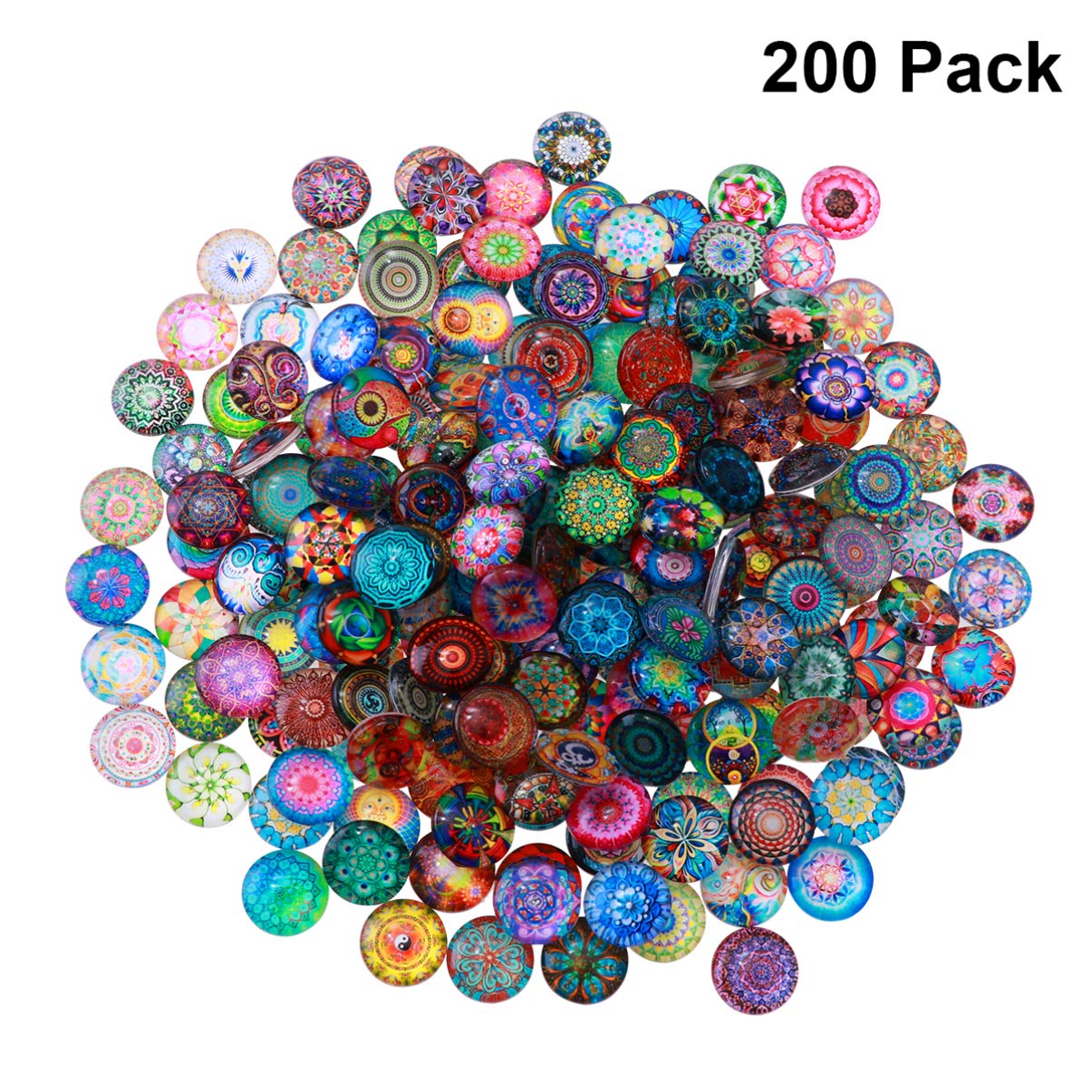 Dophee Lot De 50 Cabochons Ronds En Verre Pour La Fabrication De Bijoux, Cabochons En Forme De Dôme Transparent Avec Dos Plat, Pour Loisirs Créatifs, Photos, Pendentifs, Bagues, Colliers, 14 Mm