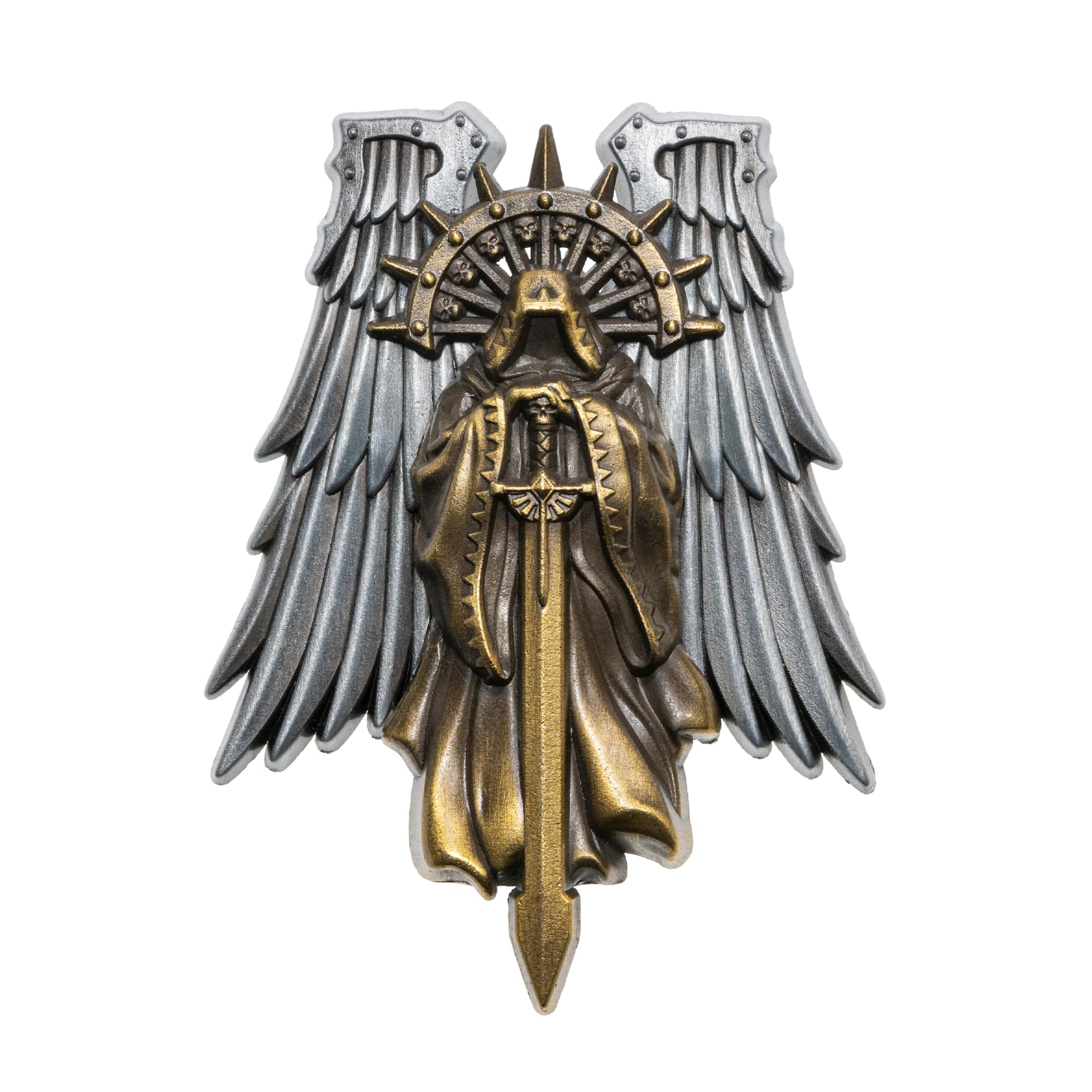 Starforged Warhammer 40K Dark Angels Seal of Duty Emble of Inner Circle Broszka, mała, stal stopowa, bez kamienia szlachetnego