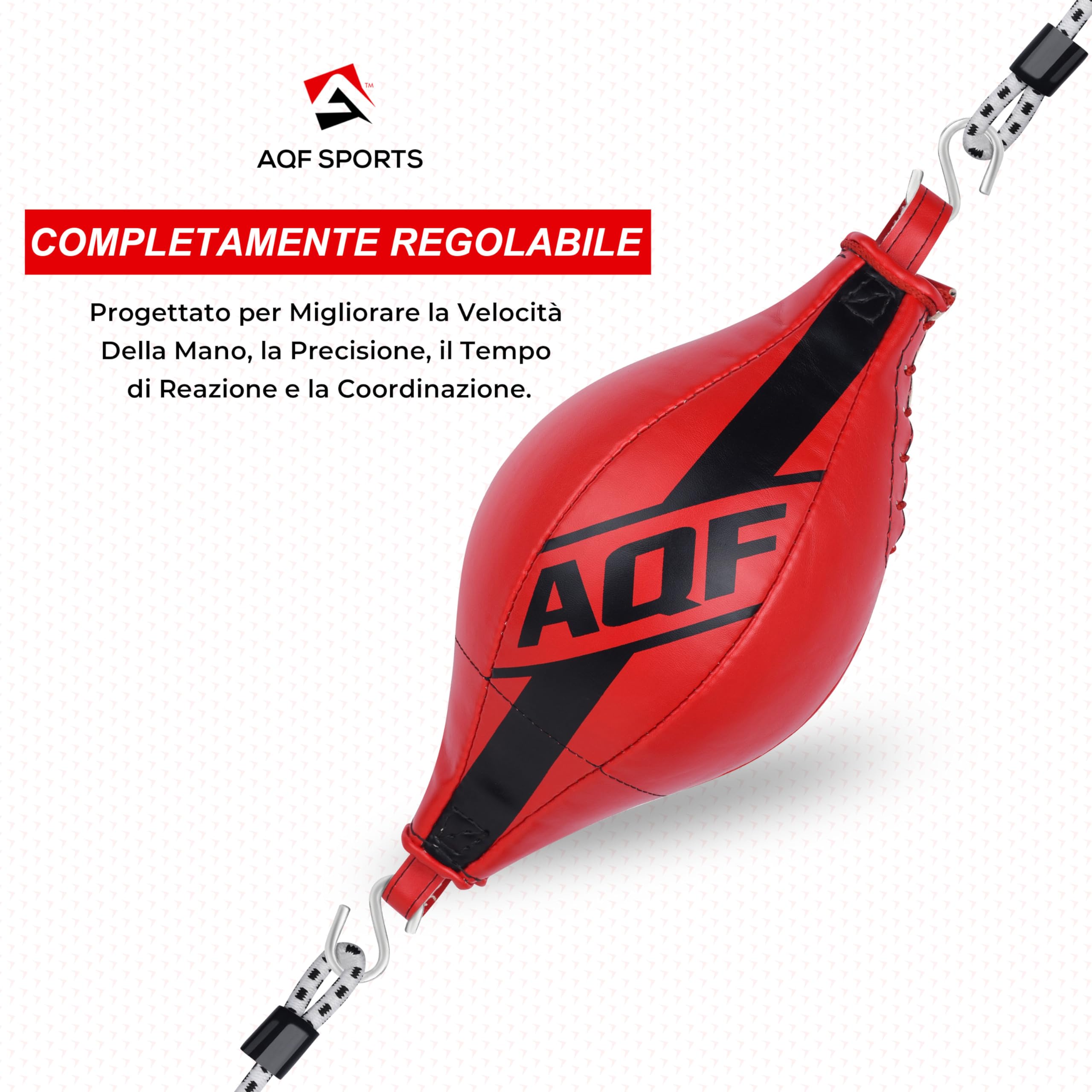 AQF Palla di velocità A Doppia estremità Maya Hide Leather Boxing Dodge Speed Bag Punching MMA Workout Corda da Pavimento A Soffitto