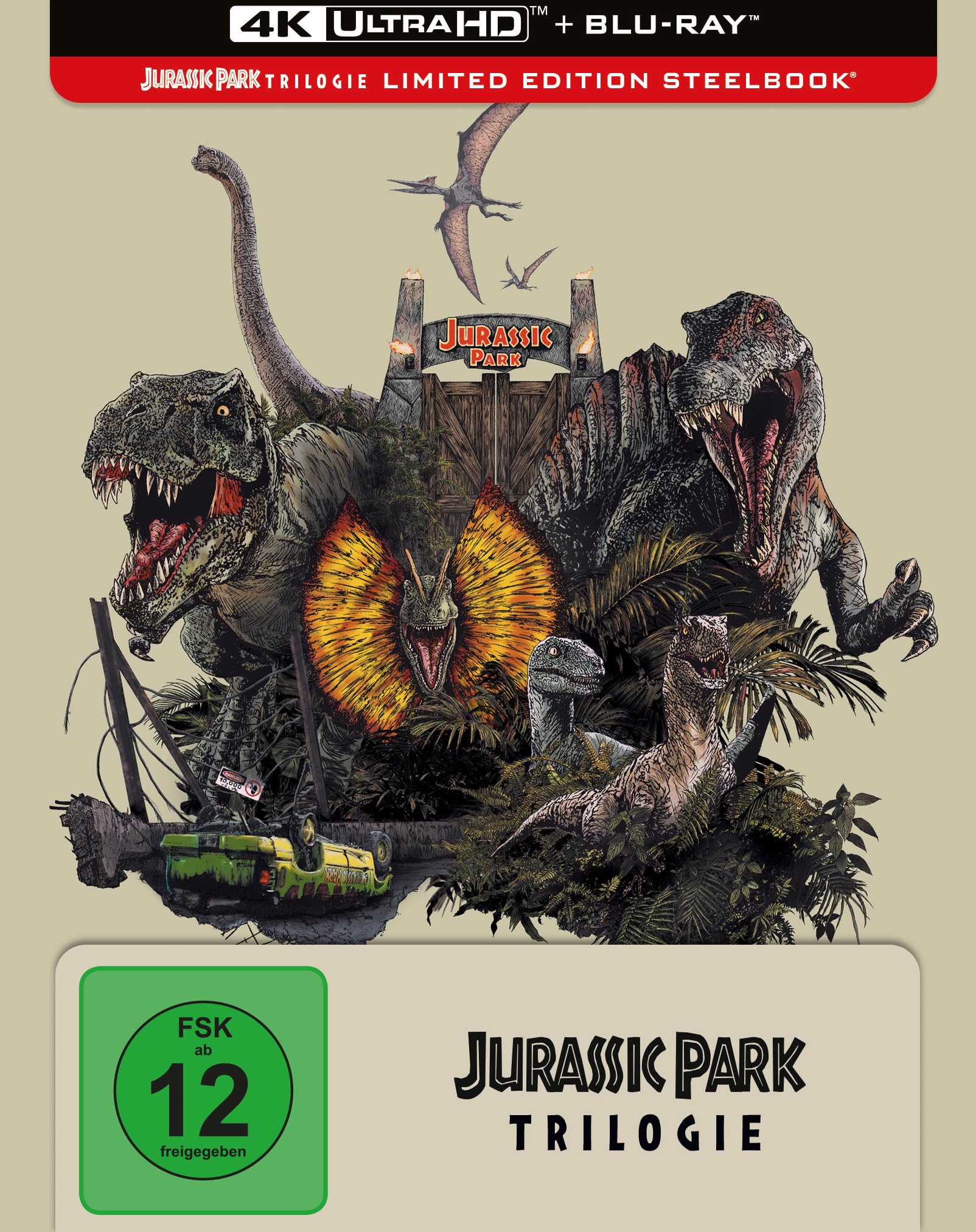Jurassic Park - Trilogie - Steelbook (4K Ultra HD)