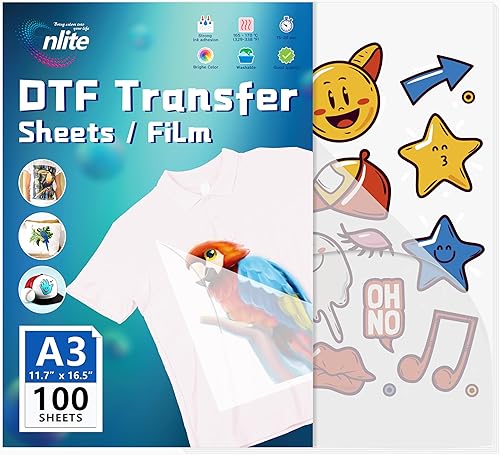 Miniatura 7 de Enlite Rollo de película de transferencia DTF de 23.6 pulgadas x 328 pies, película de PET con revestimiento a base de agua de un solo lado para