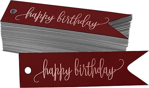 Miniatura 237 de Etiquetas de papel para colgar con texto en inglés «Happy Birthday», 100 unidades Azul,Aqua Blue,Negro -,azul, cerceta (Dark Teal Blue),Rosa