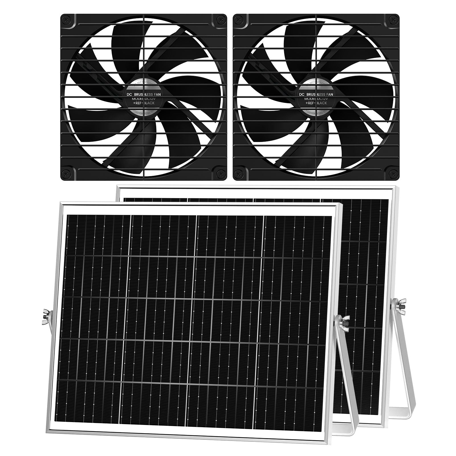 pqins 7.1 Solar Fan 2-Pack