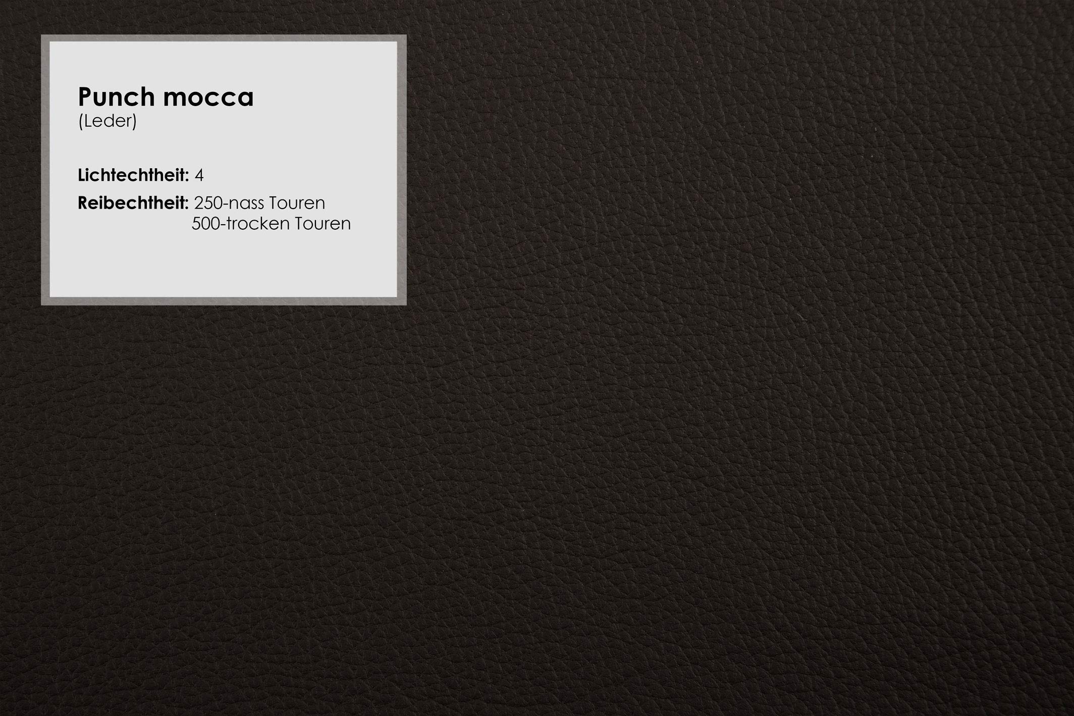 CAVADORE 3-Sitzer Sofa Corianne / Echtledercouch im modernen Design / Mit Armteilverstellung / 217 x 80 x 99 / Echtleder dunkelbraun