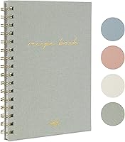 ZICOTO Blank Recipe Book with Linen Cover - Aesthetic Cookbook Notebook for Organizing Family Recipes, 50 Pages