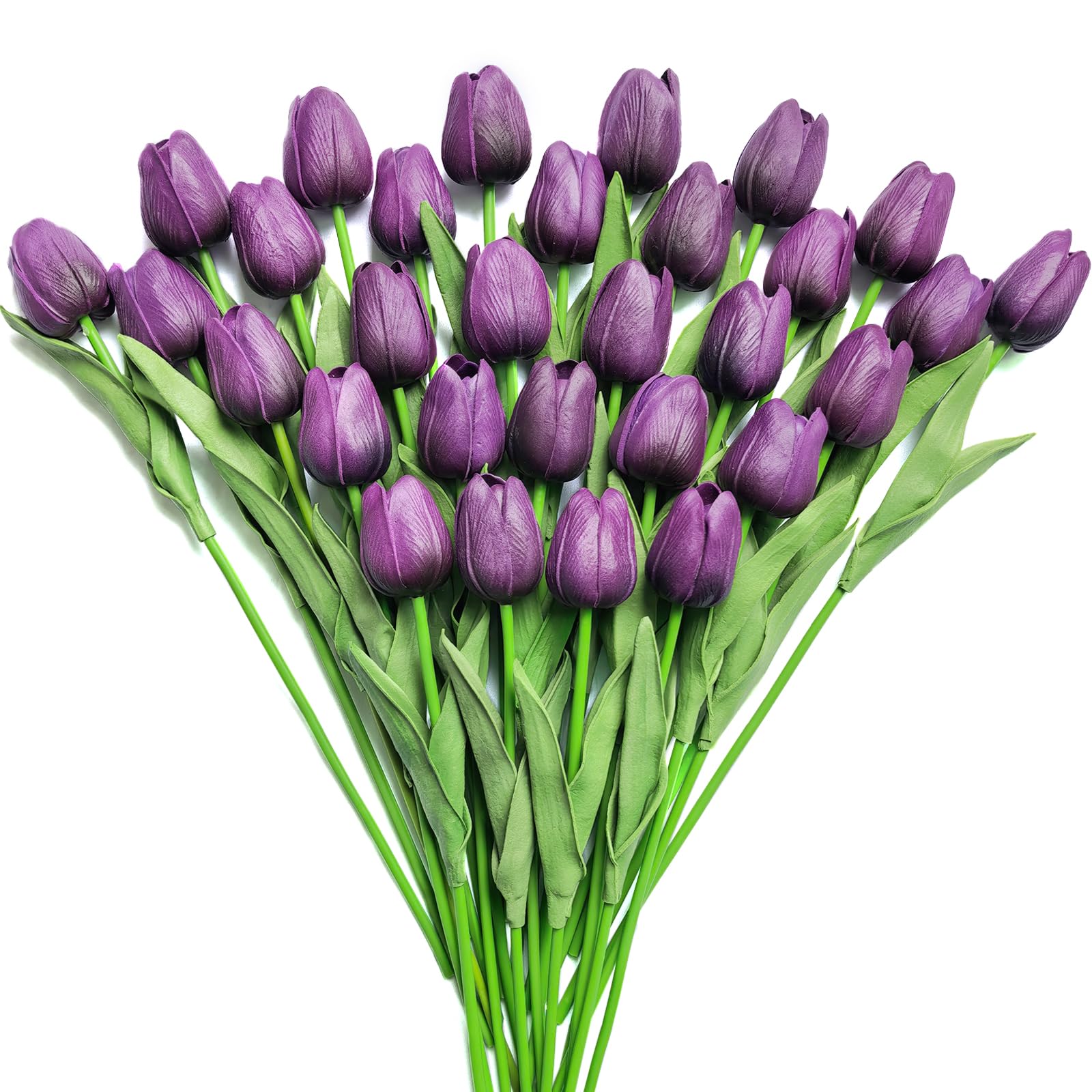 Subacy 30 PCS Artificial Tulips Real Touch