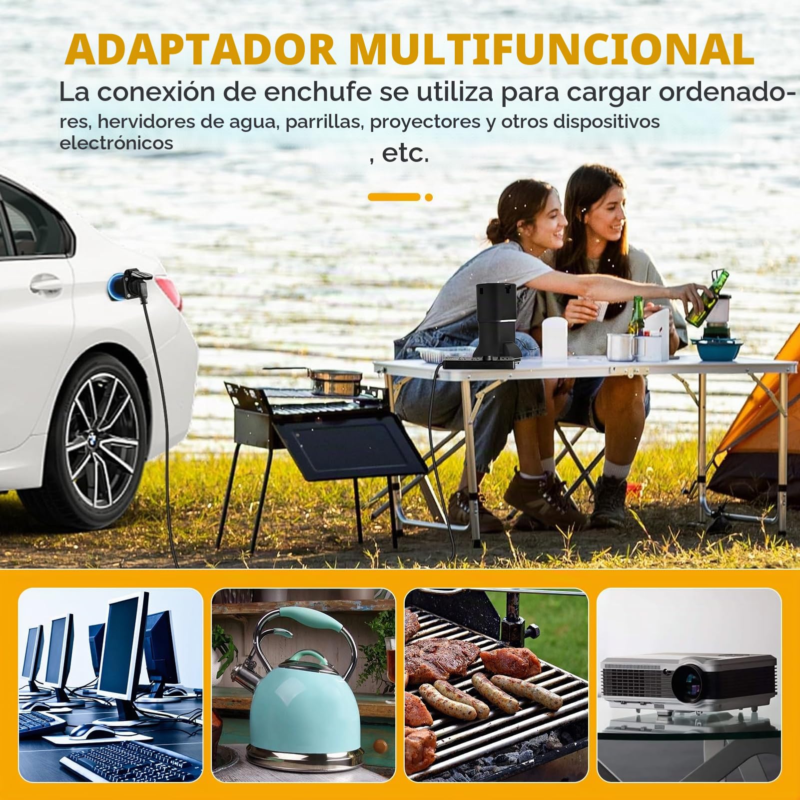 MG4 V2L Adaptador MG4 Adaptador de Descarga de Vehículo a Carga 220V 16A,Tipo 2 a Schuko para MG4, MG5, MG ZS, MG Marvel R