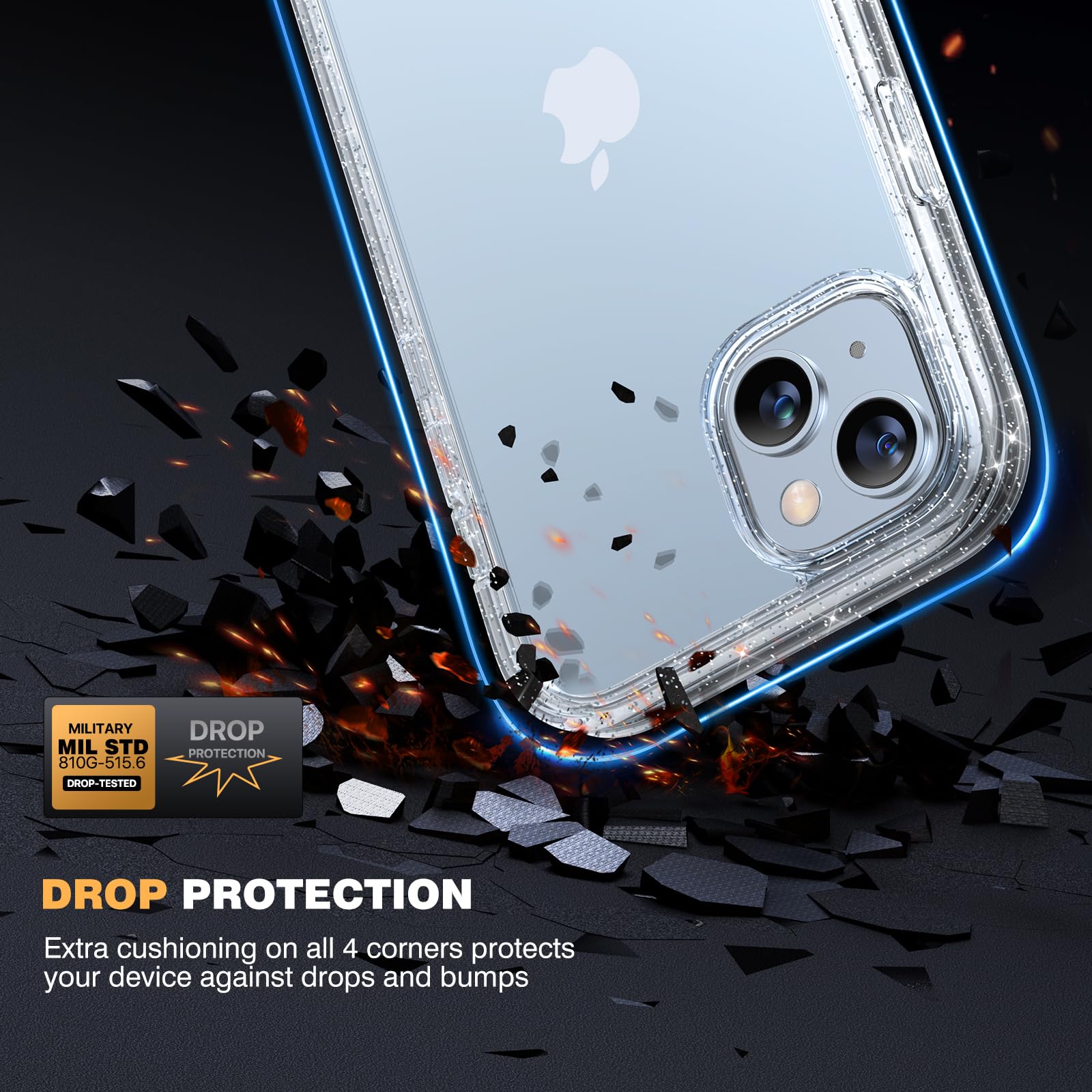 Diaclara Designed for iPhone 15 phone Case, Full Body Rugged Case with Built-in Touch Sensitive Anti-Scratch Screen Protector - Image 3